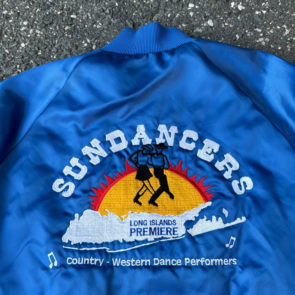 Vintage Long Island Sundancers stain bomber jacket western rodeo square dance